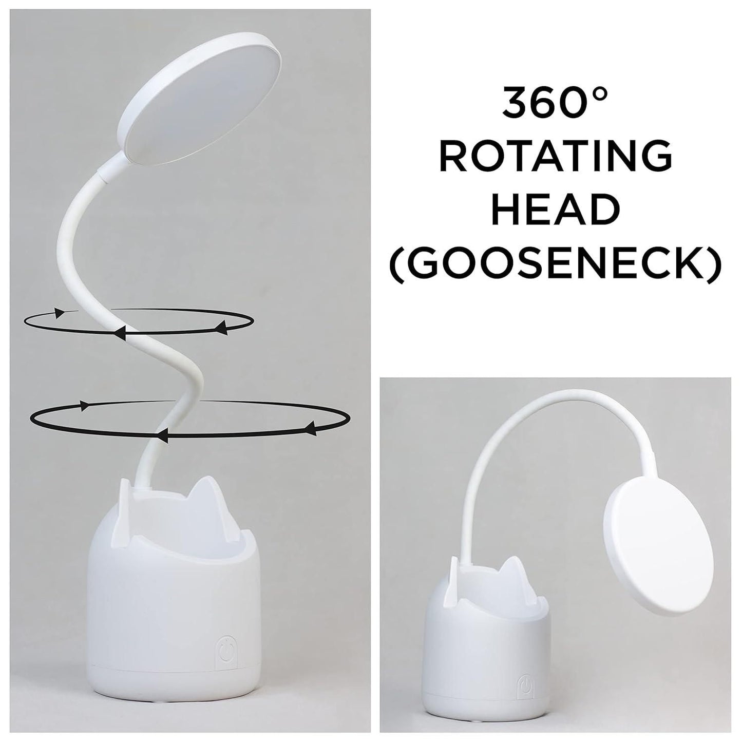 360° Rotating Study Table Light With Pen Holder